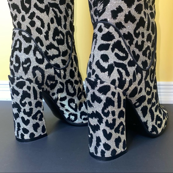 DOLCE & GABBANA Animal Print Grosgrain Trim Boots - Picture 9 of 14